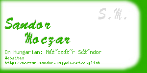 sandor moczar business card